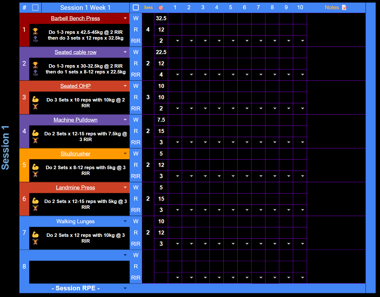 Exercise Program Example 1