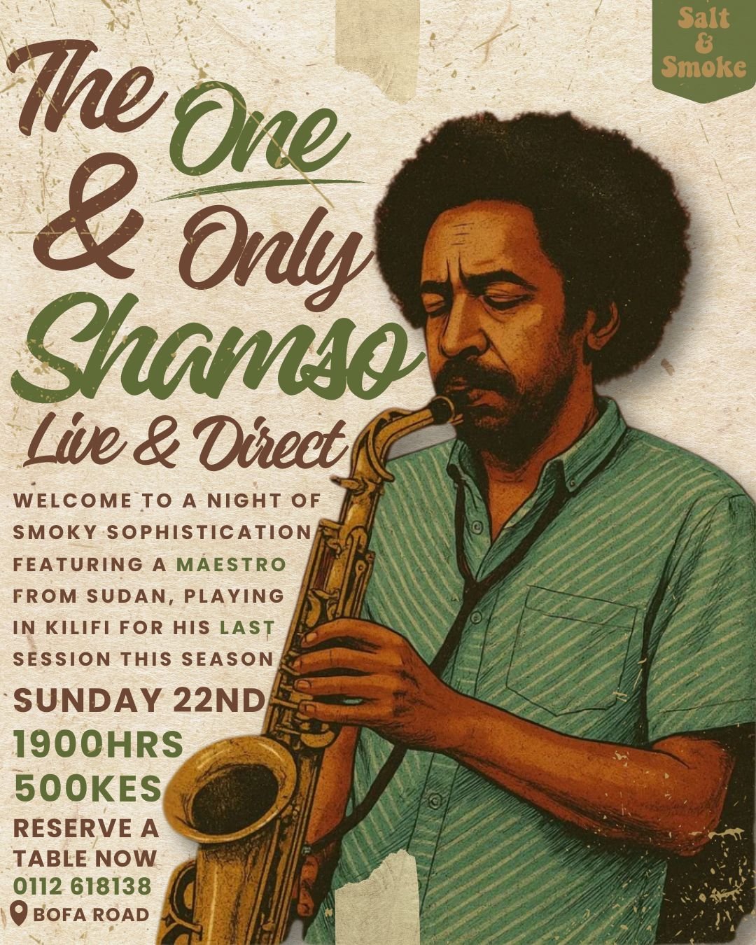 Shamso Saxaphone Live at Salt &amp; Smoke 