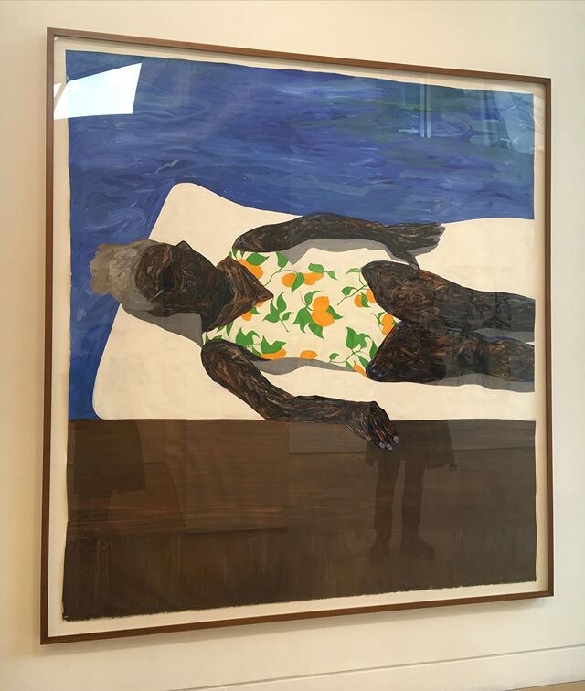 Hot ticket &lsquo;The Lemon Bathing Suit&rsquo;, oil on canvas by Amoako Boafo. One of the winners at the recent evening sale at Phillips. It was estimated between &pound;30,000 and &pound;50,000 and sold for a whopping &pound;675,000 #amoakoboafo #p