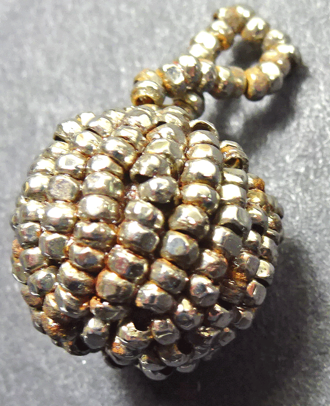 Silver beaded ball buttons