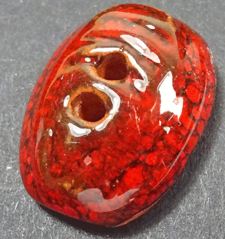 Red speckled glazed ceramic