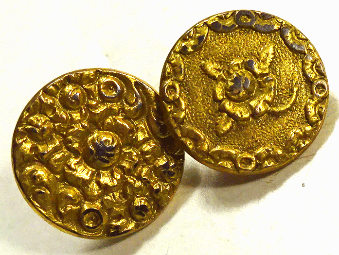 Pair of small Golden Age buttons