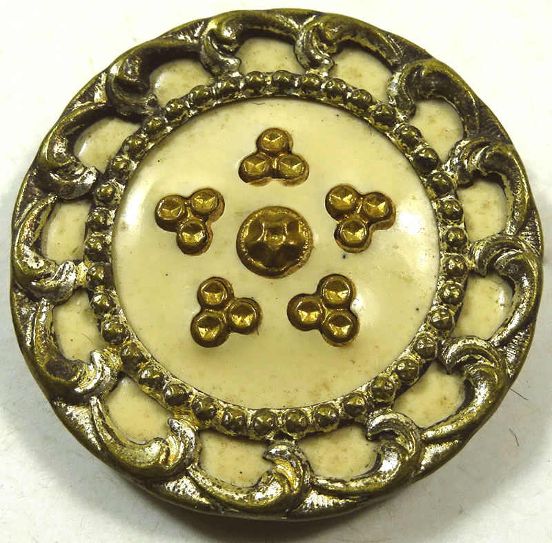 Victorian celluloid with trefoil stick-ups