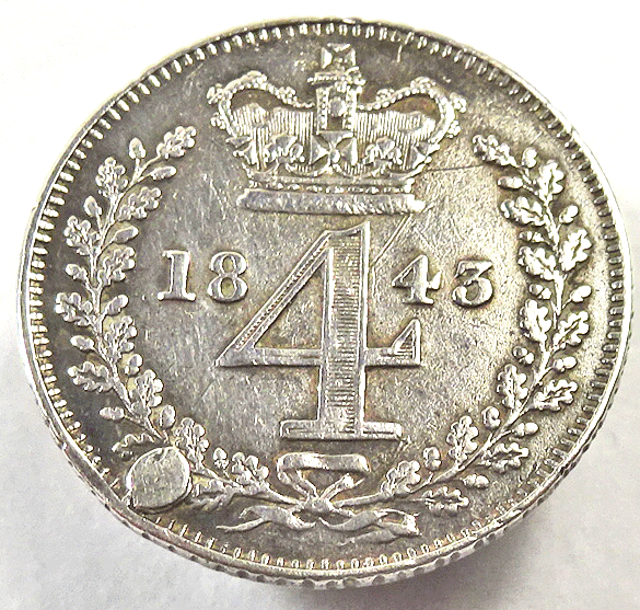 Silver coin button, stud shank