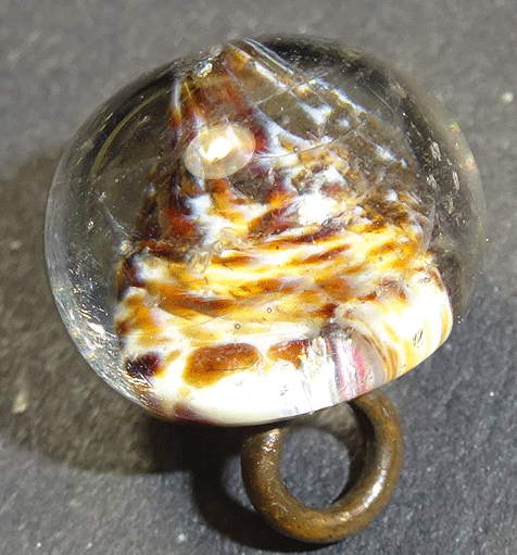 Textured glass cone in a clear glass ball