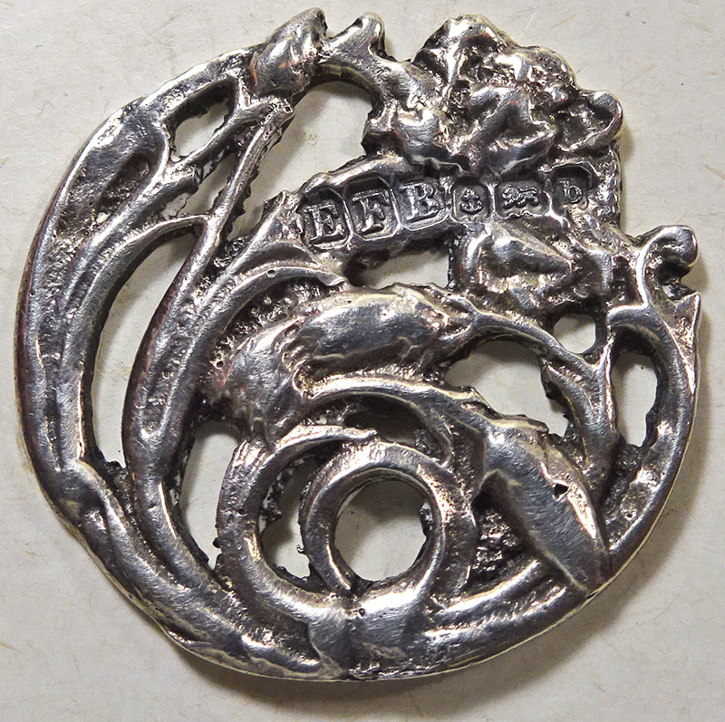 Silver Art Nouveau flower, Birmingham 1901