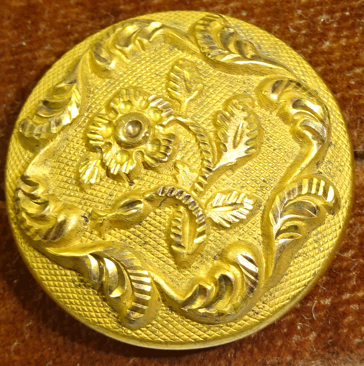Golden Age gilt metal flower button