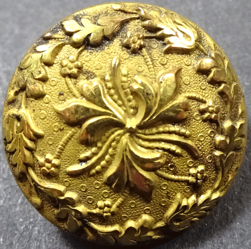Golden Age gilt button with leafy rim
