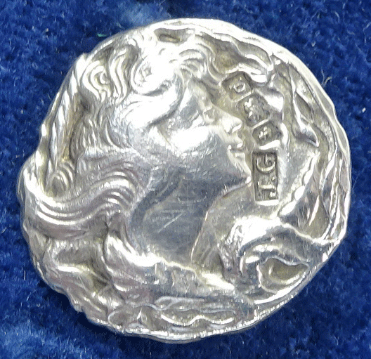 Small silver female head, Birmingham 1902