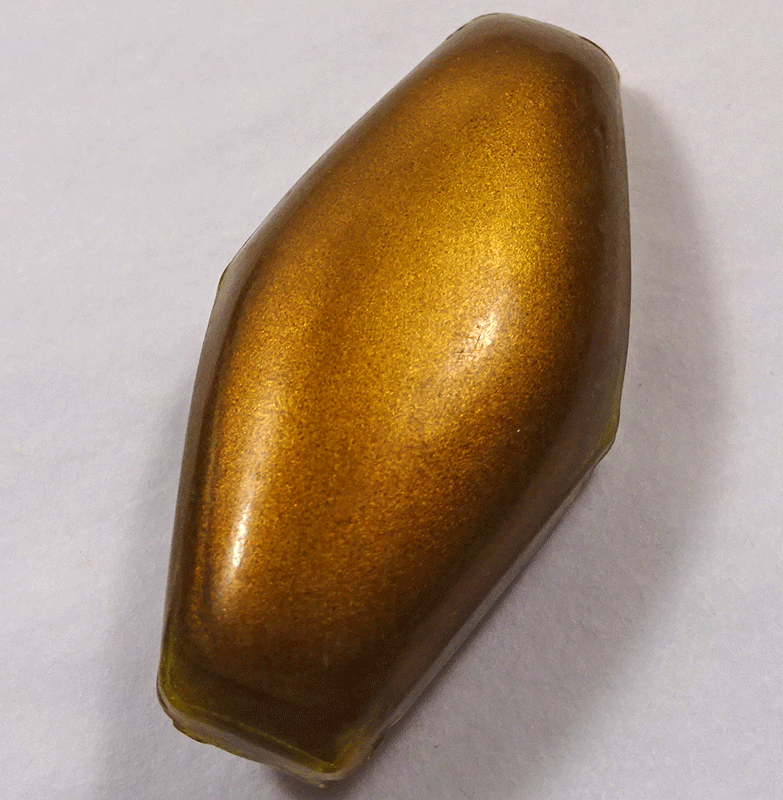 Plain gold celluloid sarcophagus shape