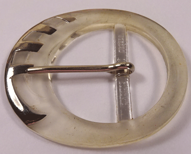 Frosted glass Art  Deco dress buckle