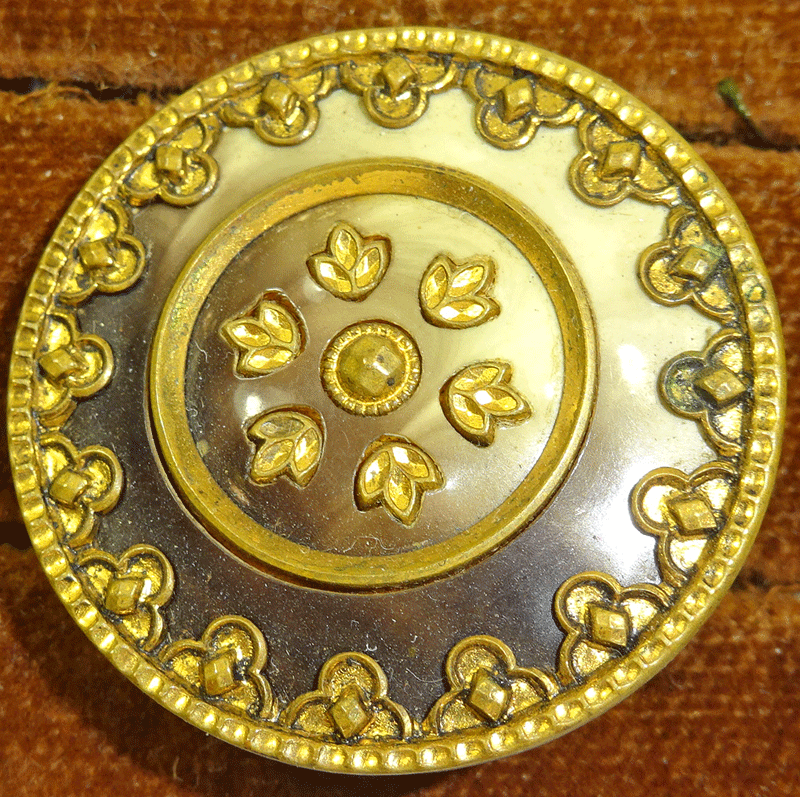 Victorian celluloid with gilt metal stick-ups