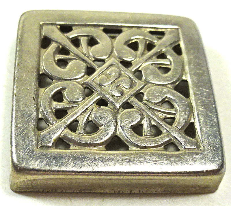 Pierced white metal square
