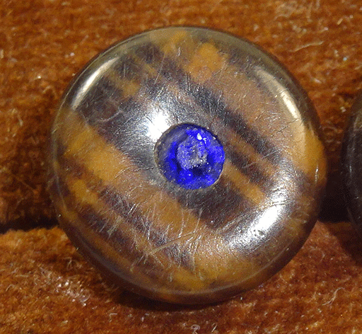 Old waistcoat buttons, blue paste centre