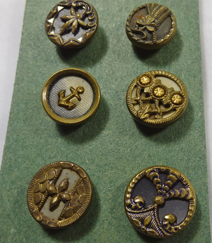 Set of 6 Austrian tinies with gilt motifs