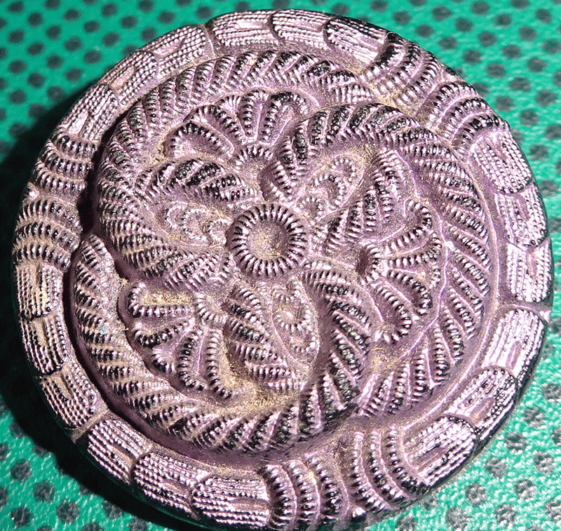 Black glass, purple wash imitation embroidery