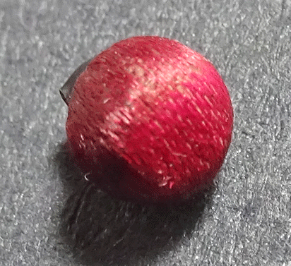 Tiny pink silk, metal shank