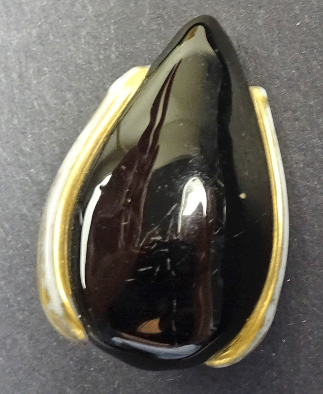 Blown black glass teardrop with wings