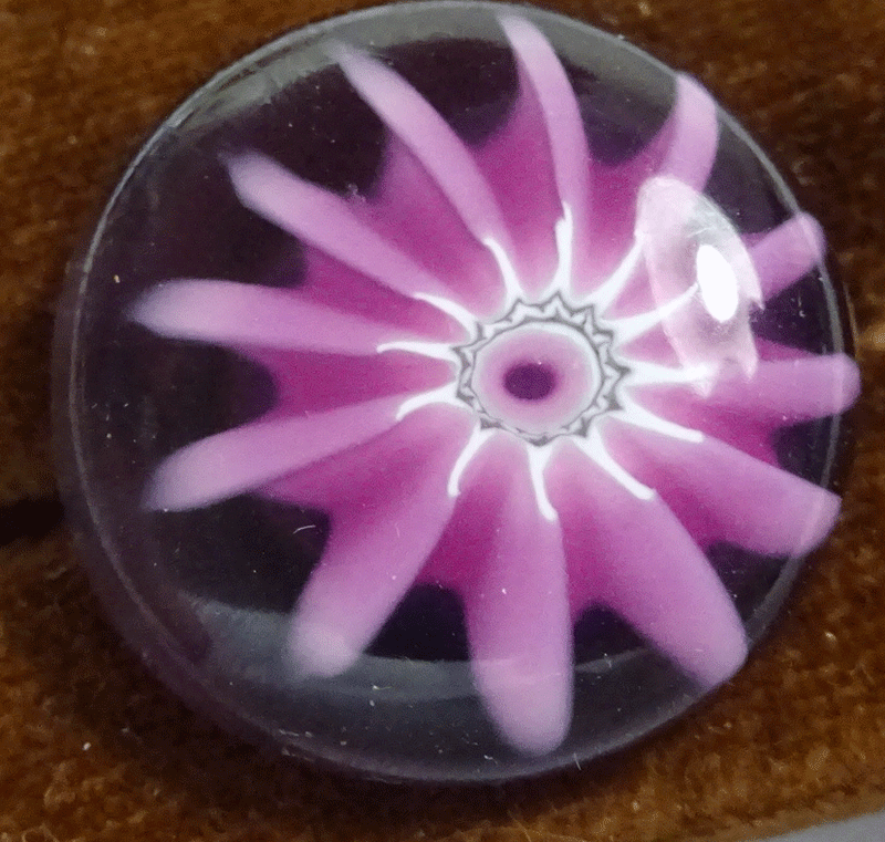 Purple glass with pink flower
