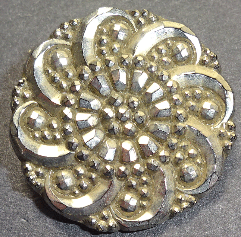 Victorian black glass with silver lustre