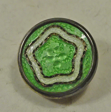 Small green and white enamel