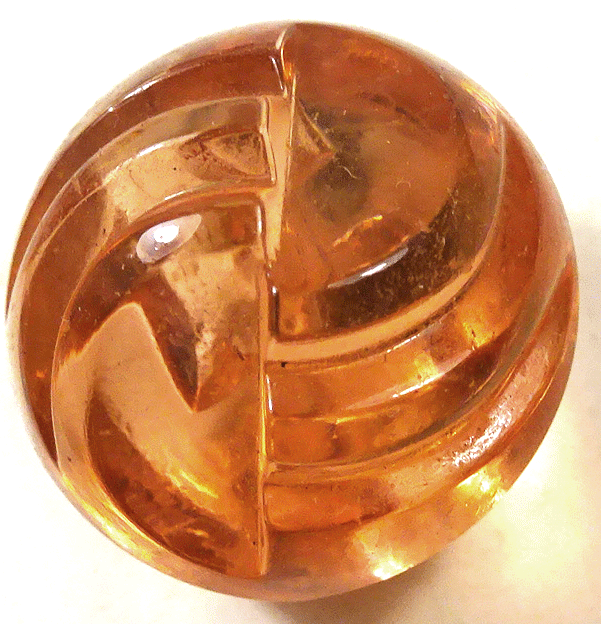 Art Deco peach glass ball