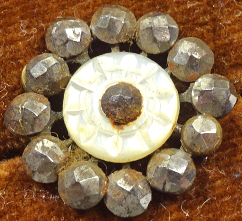 Small cut steel and mother of pearl
