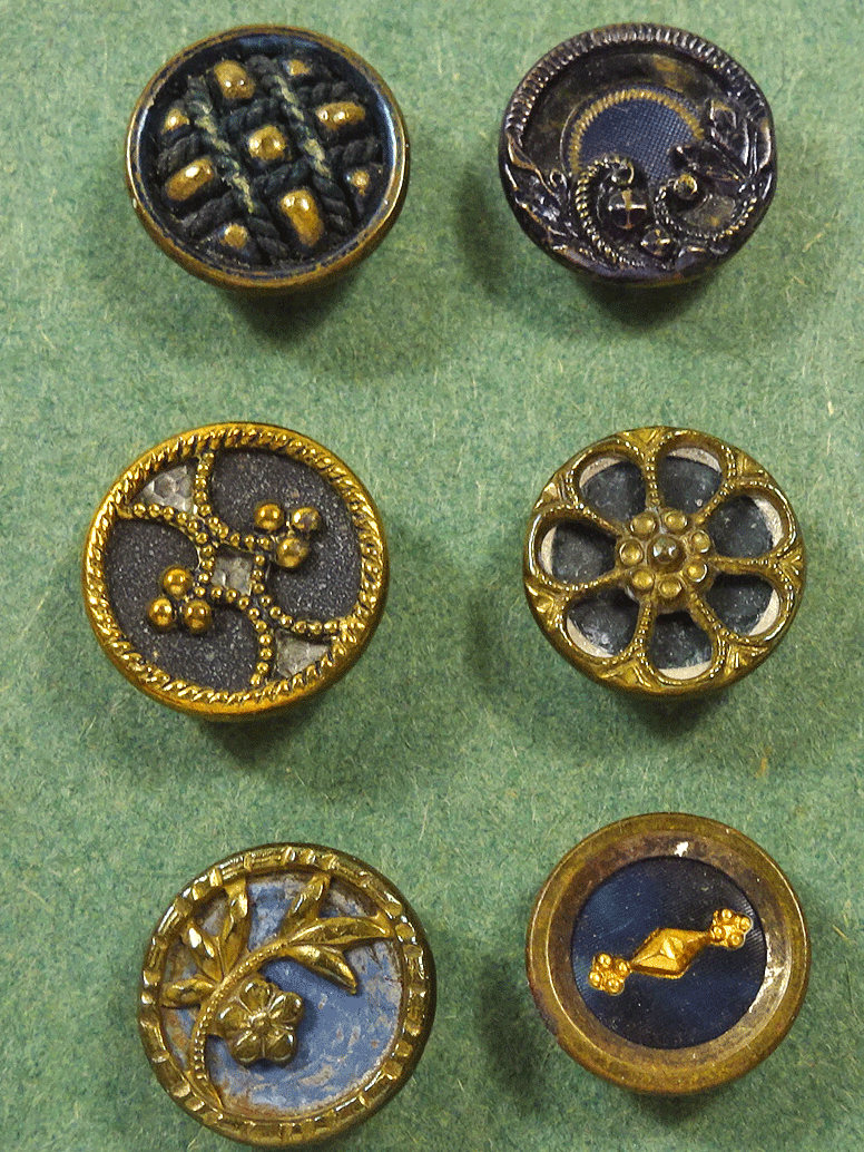 Set of 6 Austrian tinies - shades of blue