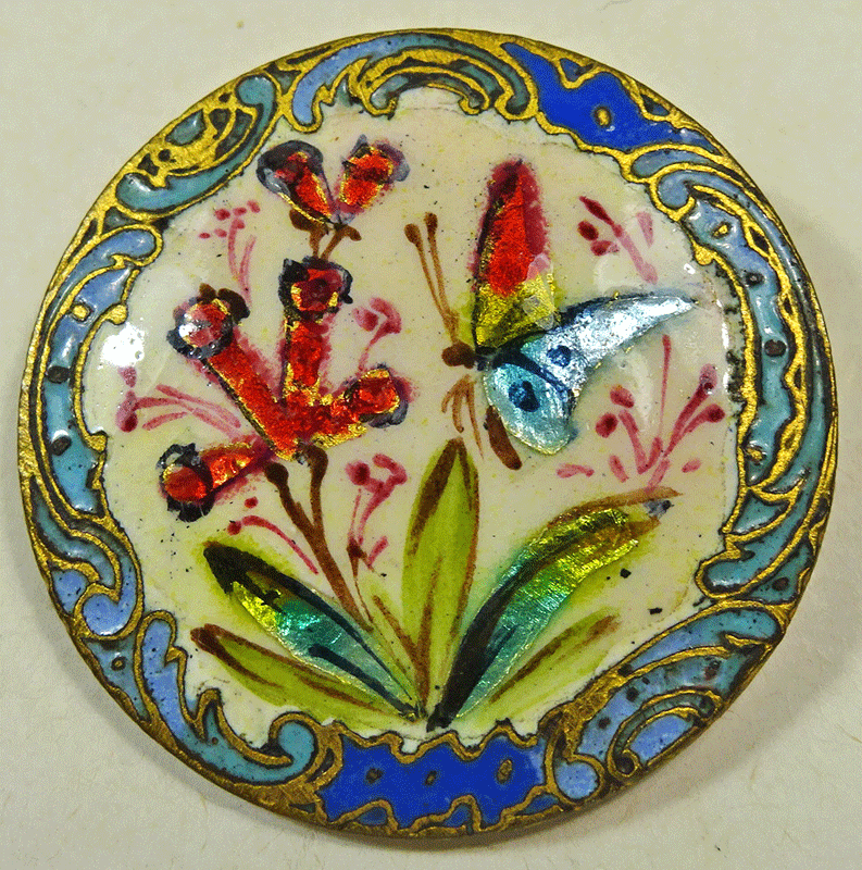 Foiled enamel butterfly, Paris back