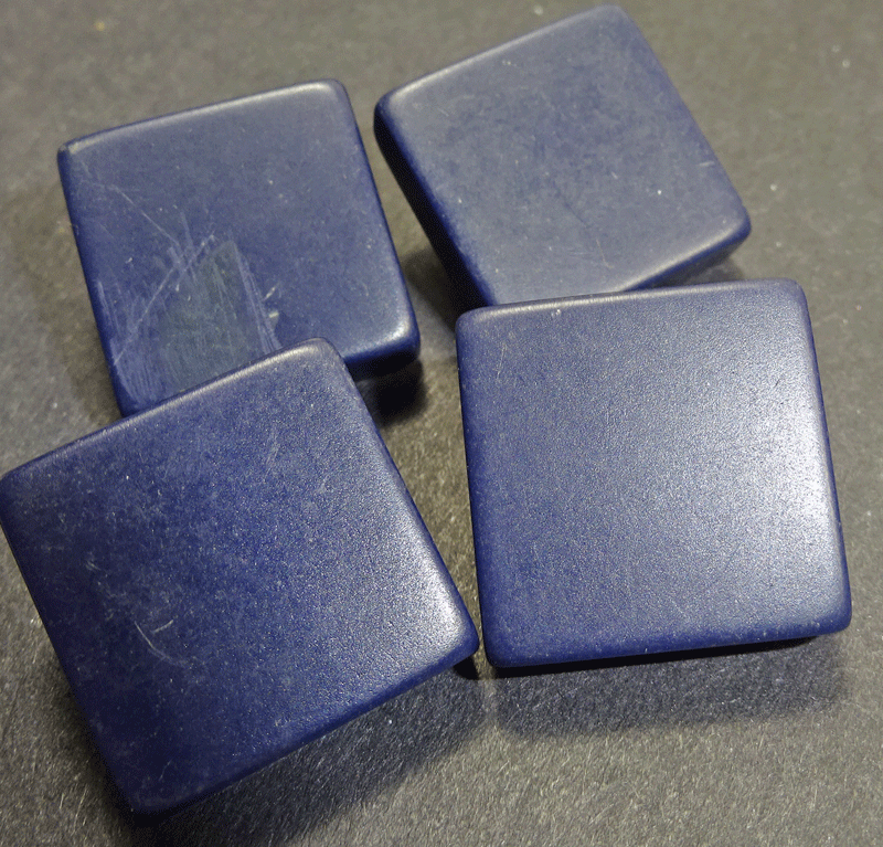 Set of navy blue square buttons