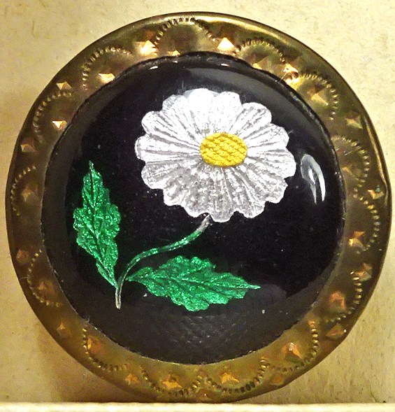 Enamel daisy, stud type shank
