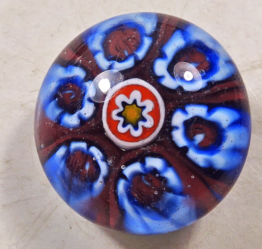 Vintage millefiori paperweight button