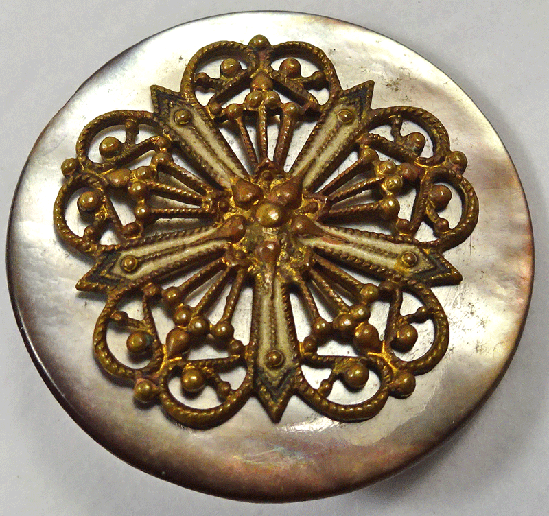Mother of pearl with metal trim