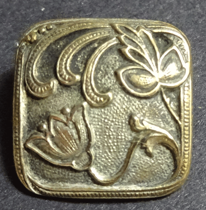 Small square Art Nouveau style button