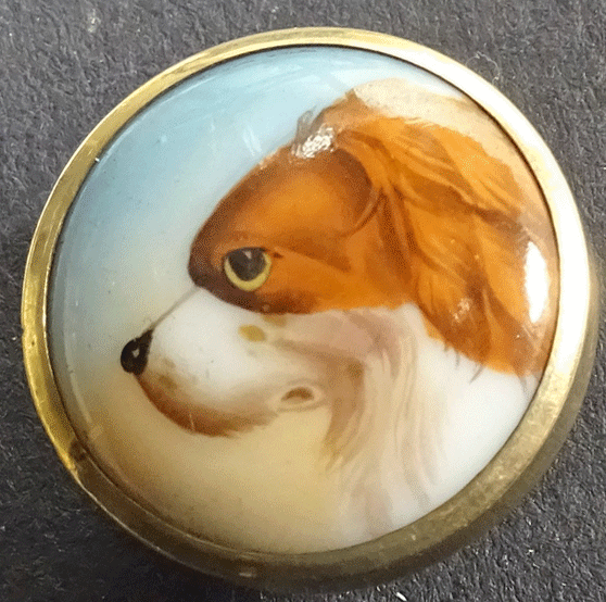 Dog's head on porcelain, bone back and shank