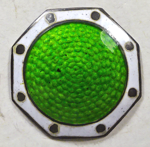 Green enamel in octagonal shape