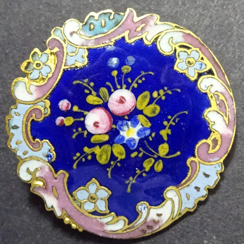Blue enamel with polychrome border