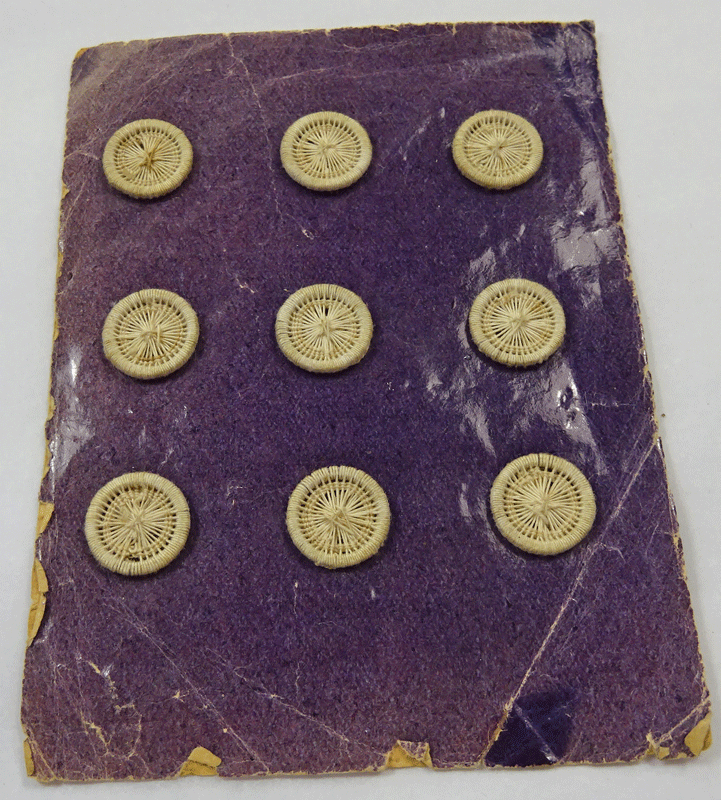 Original card of 8 small Dorset type buttons