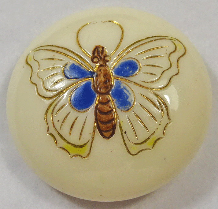 Butterfly on cream glass