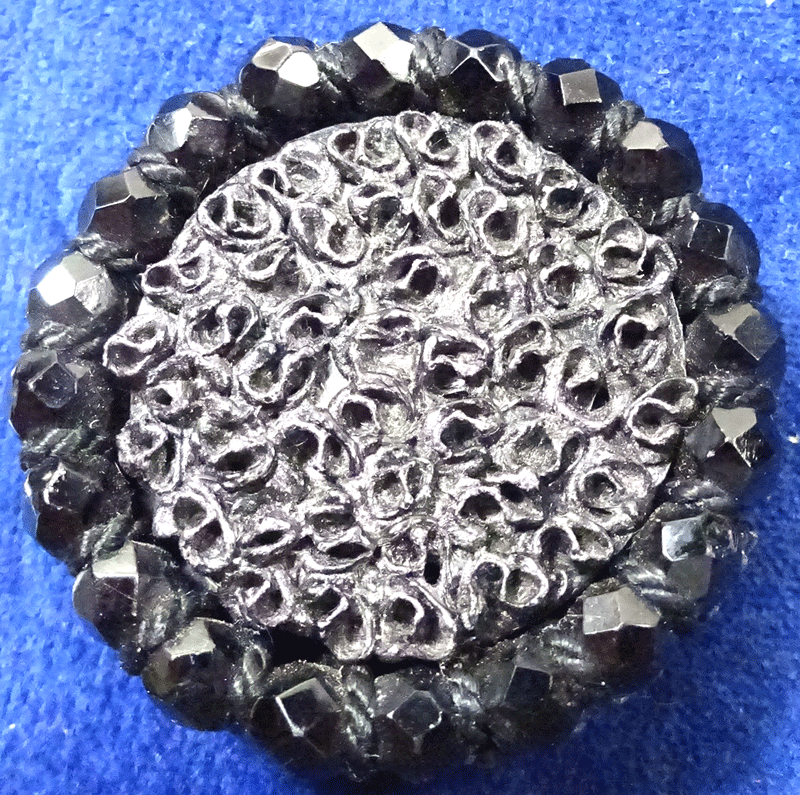Large black glass faux Astrakhan texture