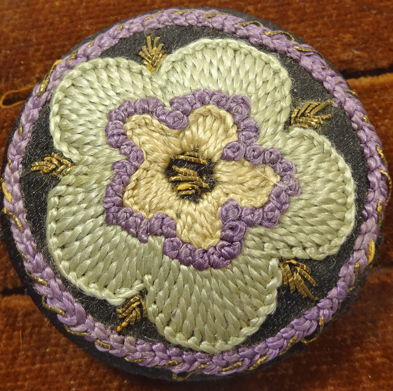 Large embroidered flower button/embellishment