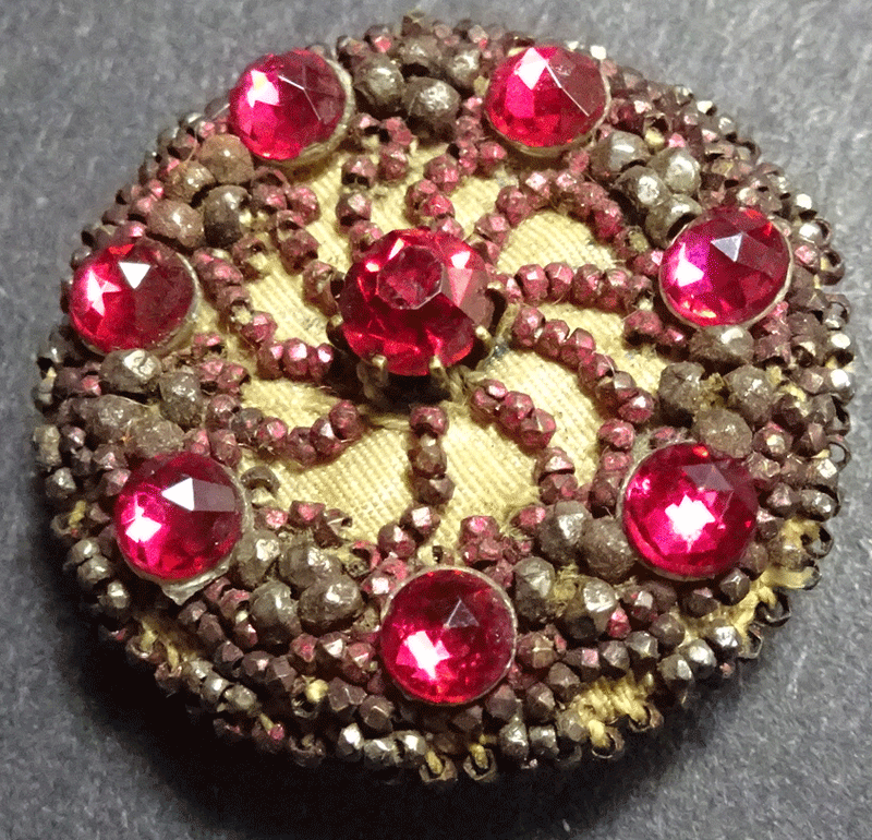 Beaded and jewelled passementerie button