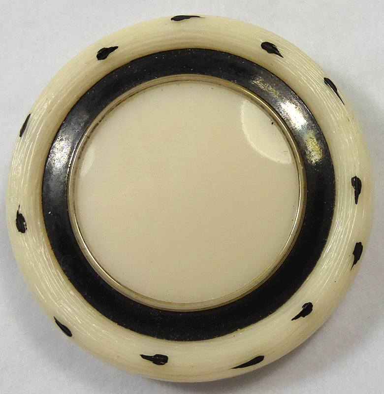 Large cream glass, black detail