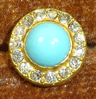Small gilt metal with turquoise and paste rim