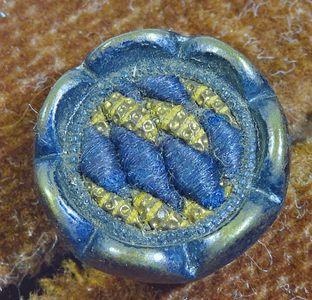 Austrian tiny - blue and gold fabric