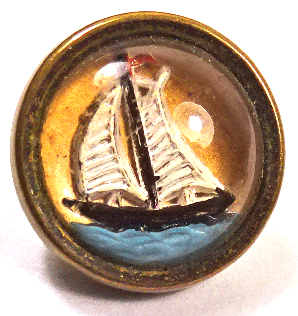 Small sailing boat under glass dome