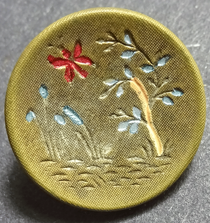 Concave metal, painted flowers