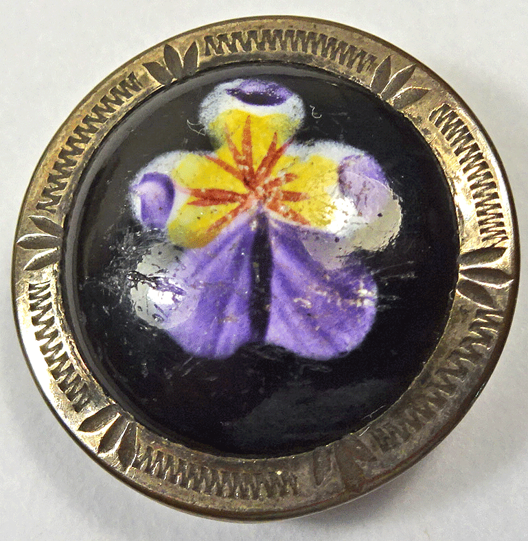 Enamel pansy, stud type shank