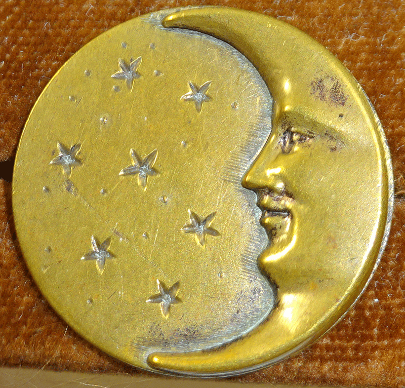 Man in the moon on starry base