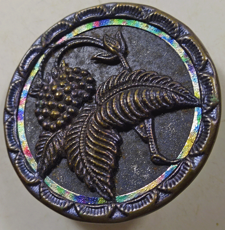 Victorian black painted leaf and berries